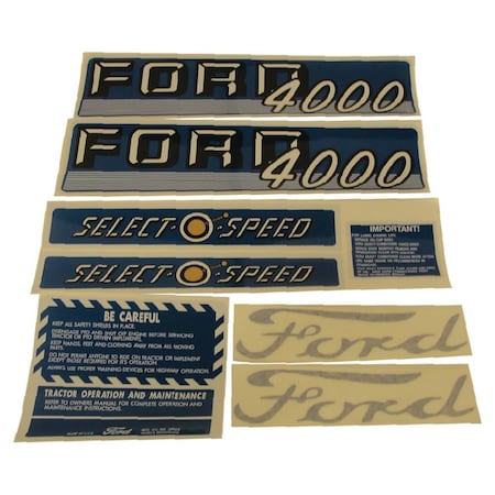 DECAL SET For Ford New Holland 4000 4 CYL 62-64
